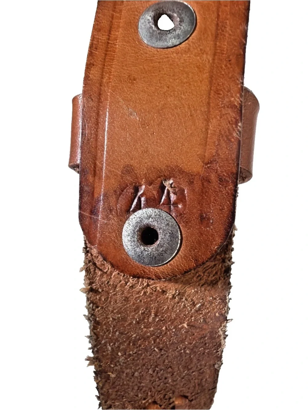Vintage 1980s Hand-tooled Brown Tan Leather Braided Belt Size 44 Made in Mexico